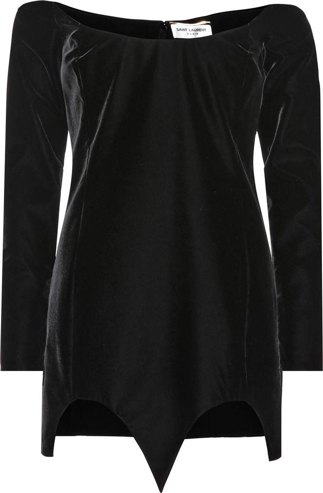 Saint Laurent Velvet off-the-shoulder minidress