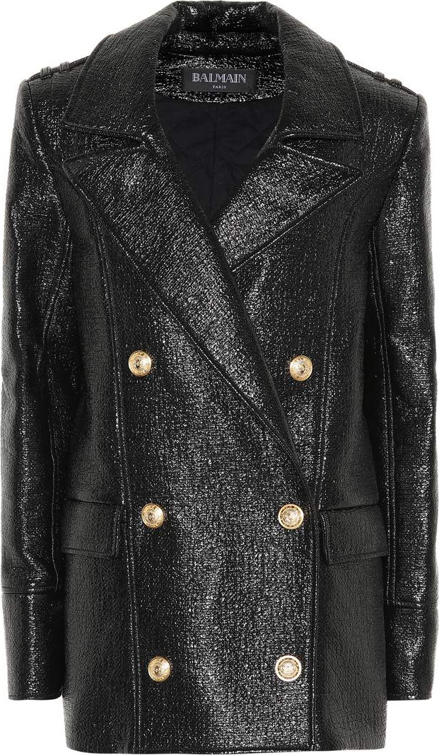 Balmain Coated cotton-blend jacket