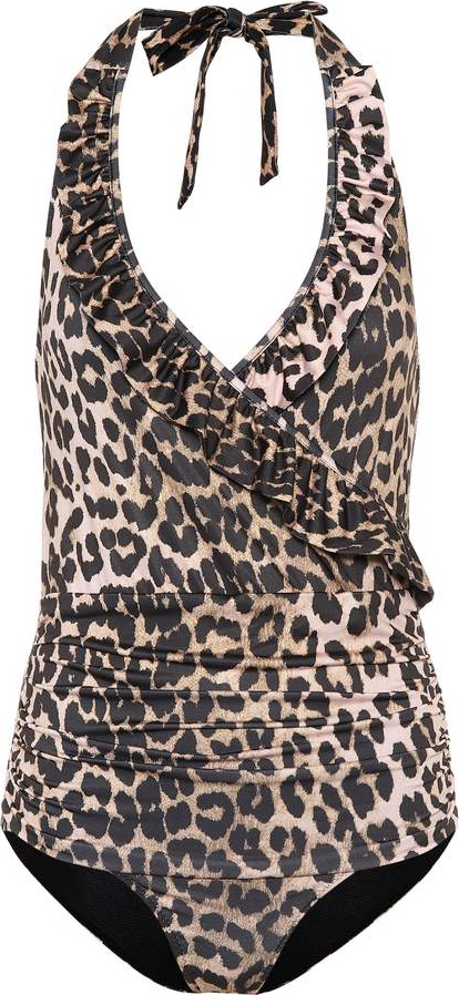 Ganni Leopard-printed swimsuit
