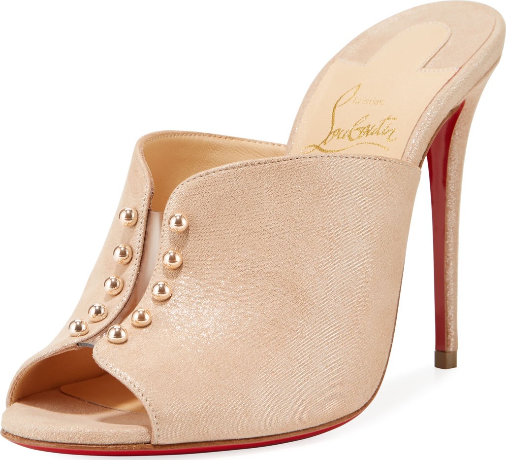 Christian Louboutin Predumule Suede Red Sole Mule Sandals
