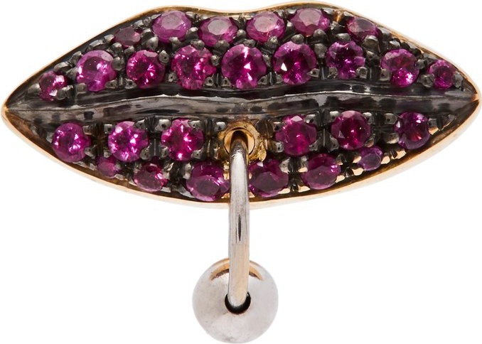 Delfina Delettrez Lips 18kt gold & ruby earring