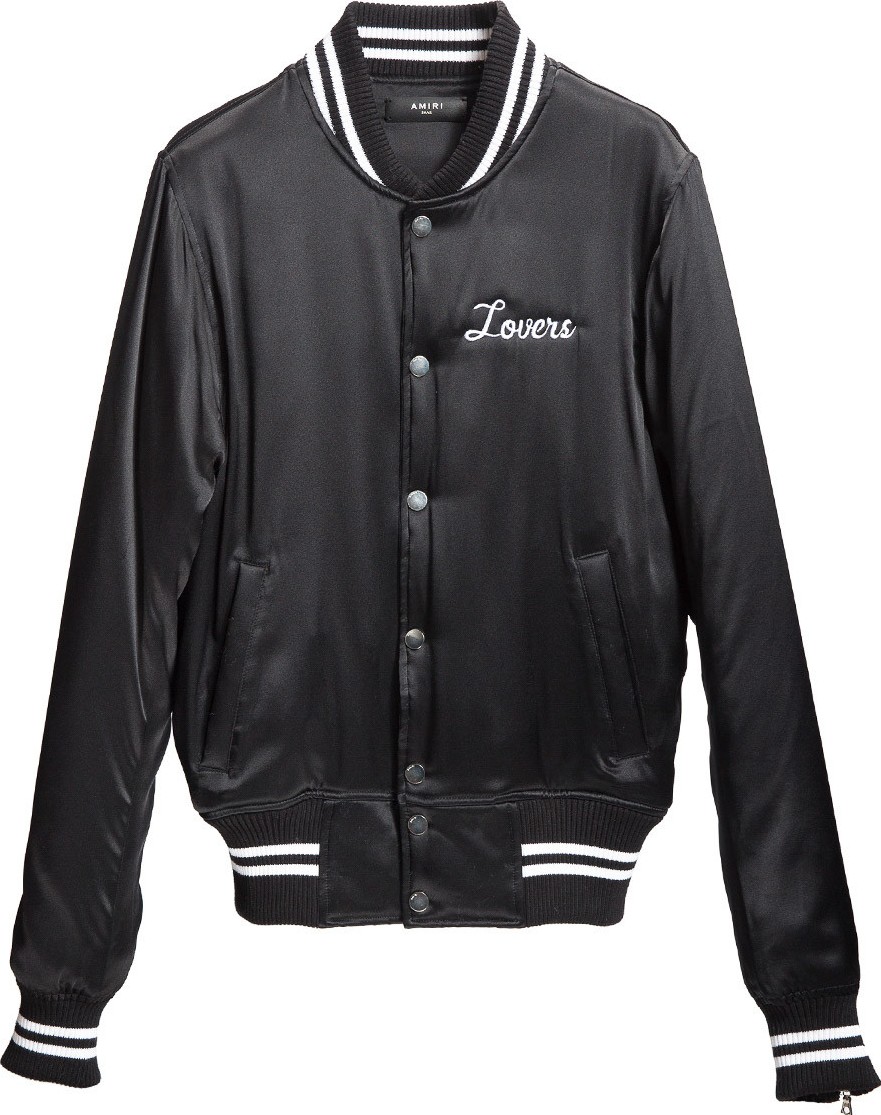 Amiri Lovers Silk baseball jacket