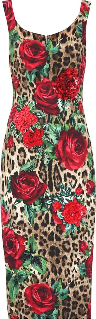 Dolce & Gabbana Embellished printed midi dress