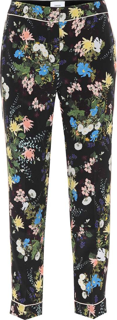 Erdem Ginnie floral-printed silk pants