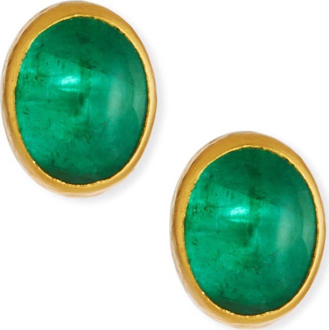 GURHAN 24k Gold Emerald Stud Earrings