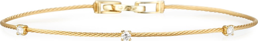 Paul Morelli 18k Yellow Gold Three-Diamond Bracelet, 0.18 TCW