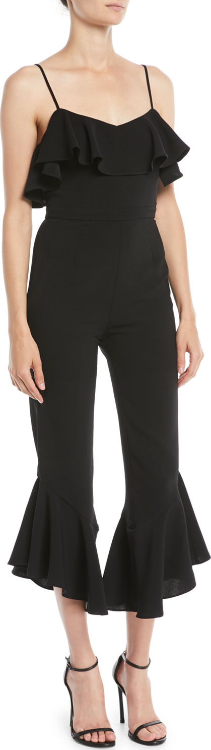 LIKELY Sansone Cropped Ruffle Jumpsuit