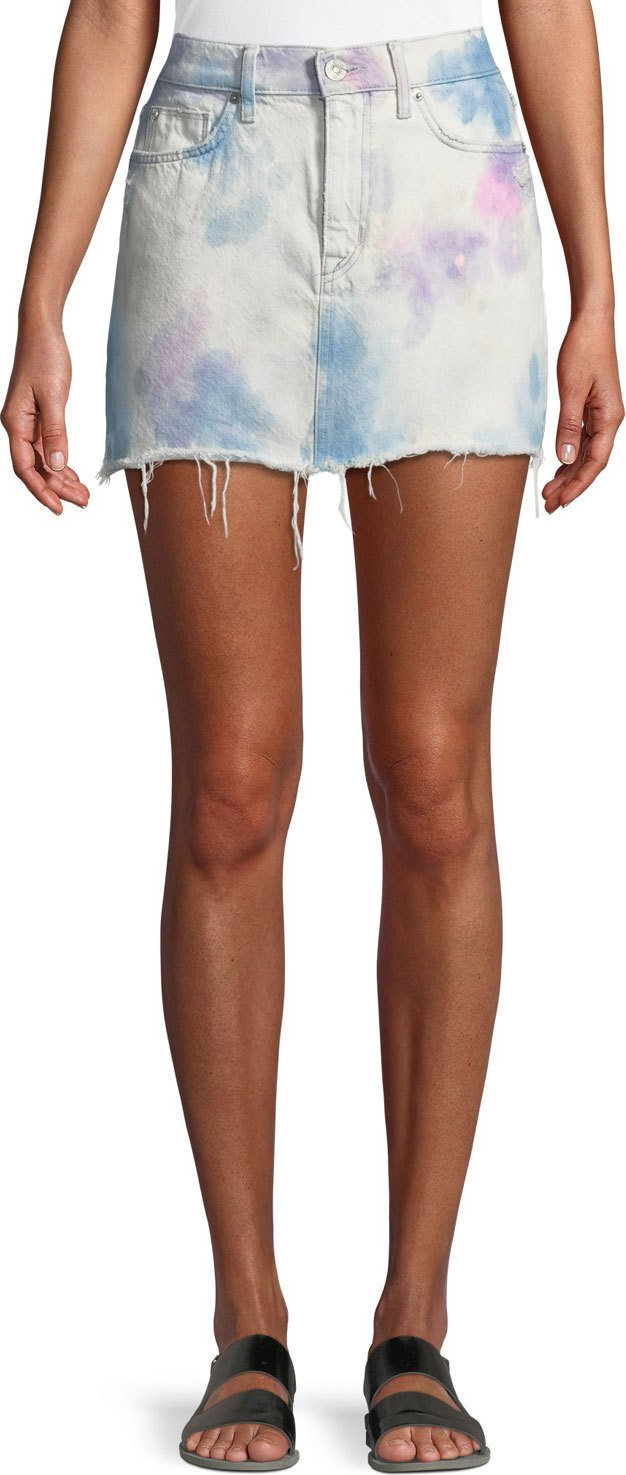Hudson Vivid Bleached Viper Denim Mini Skirt