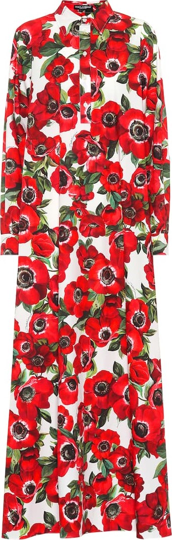 Dolce & Gabbana Floral cotton poplin shirt dress