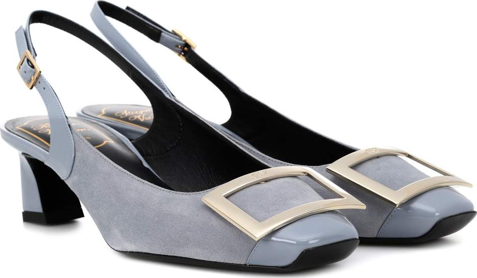 Roger Vivier Trompette suede slingback pumps