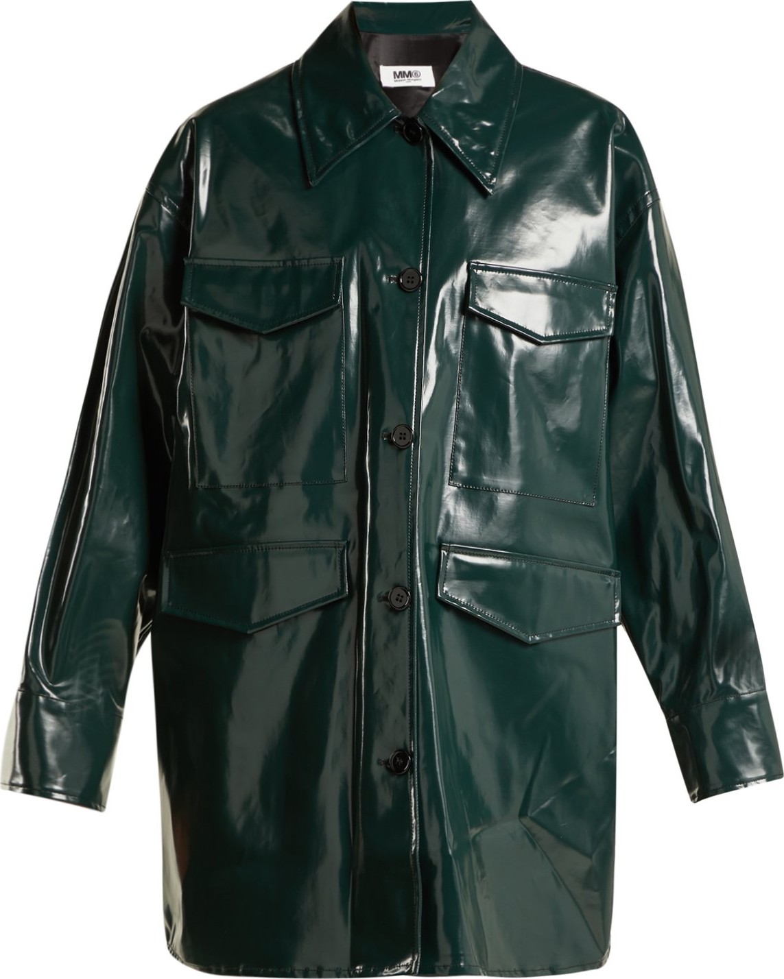 MM6 Maison Margiela High-shine coated cotton jacket