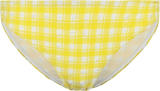 Ganni Checked seersucker bikini bottoms