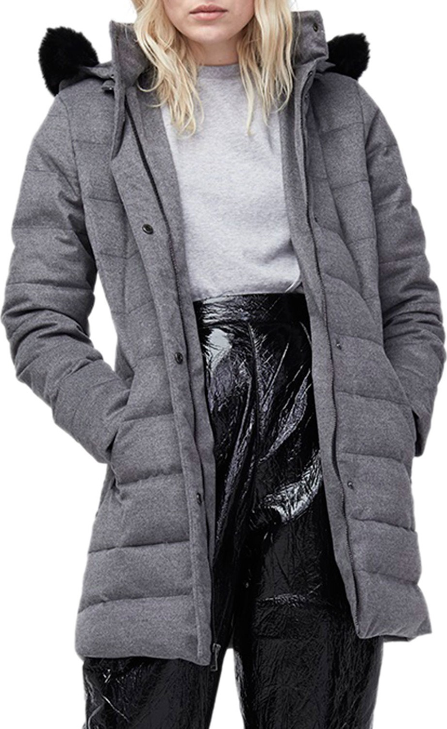 UGG Celeste Wool-Blend Puffer Coat w/ Toscana Fur Trim