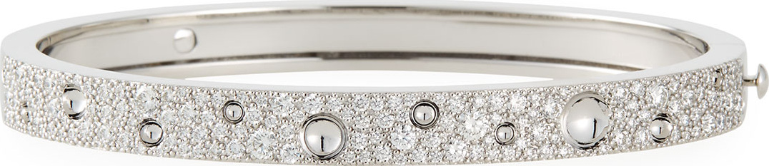 Roberto Coin Pois Moi Luna 18k White Gold Diamond Bangle Bracelet