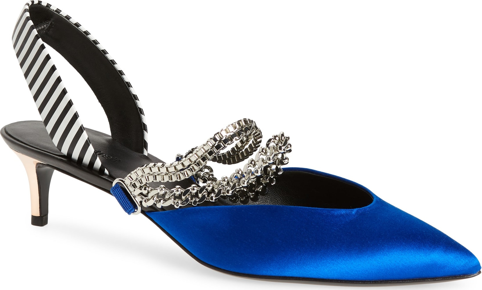 Self Portrait Kitty Chain Embellished Slingback Pump