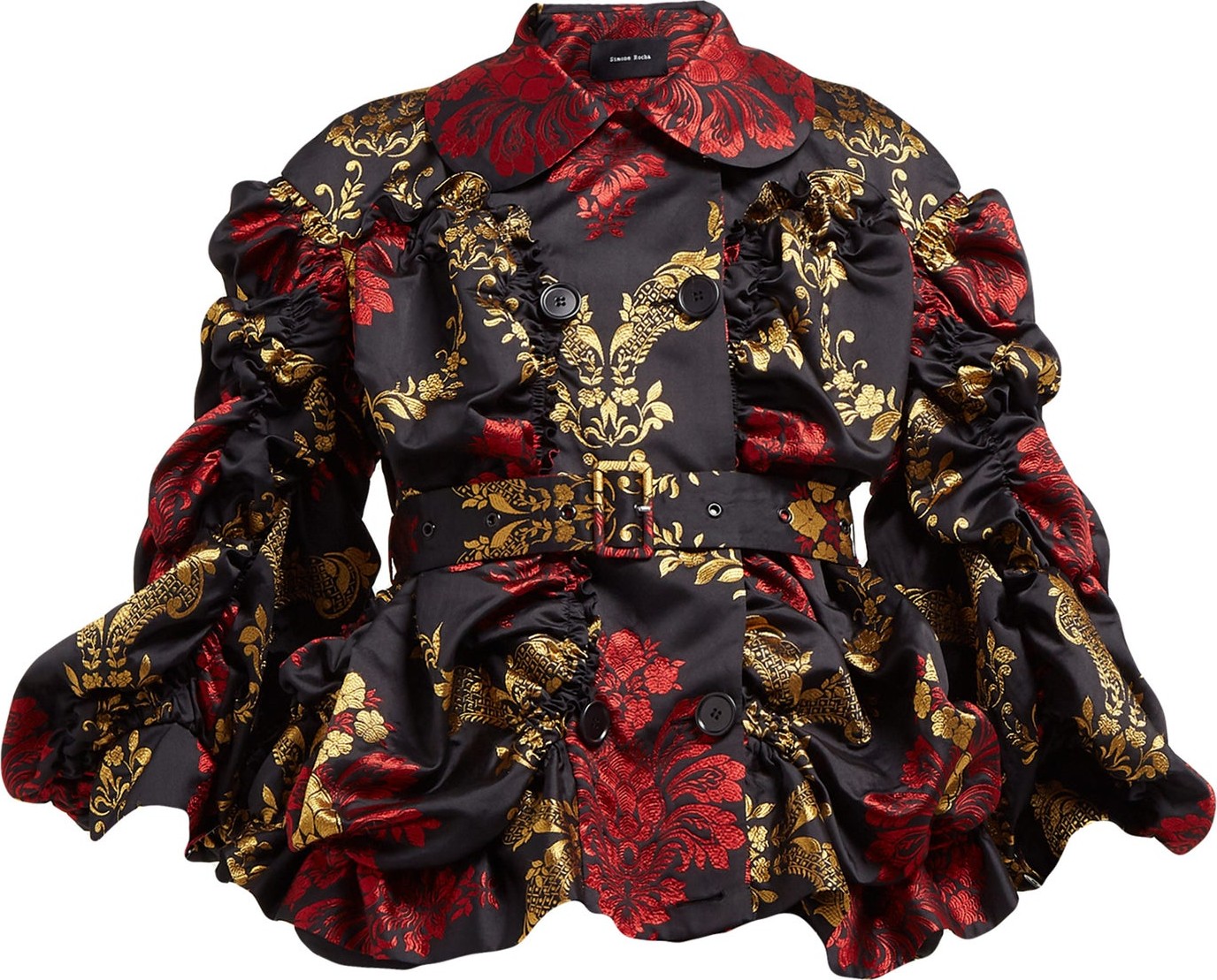 Simone Rocha Wallpaper gathered floral-jacquard jacket