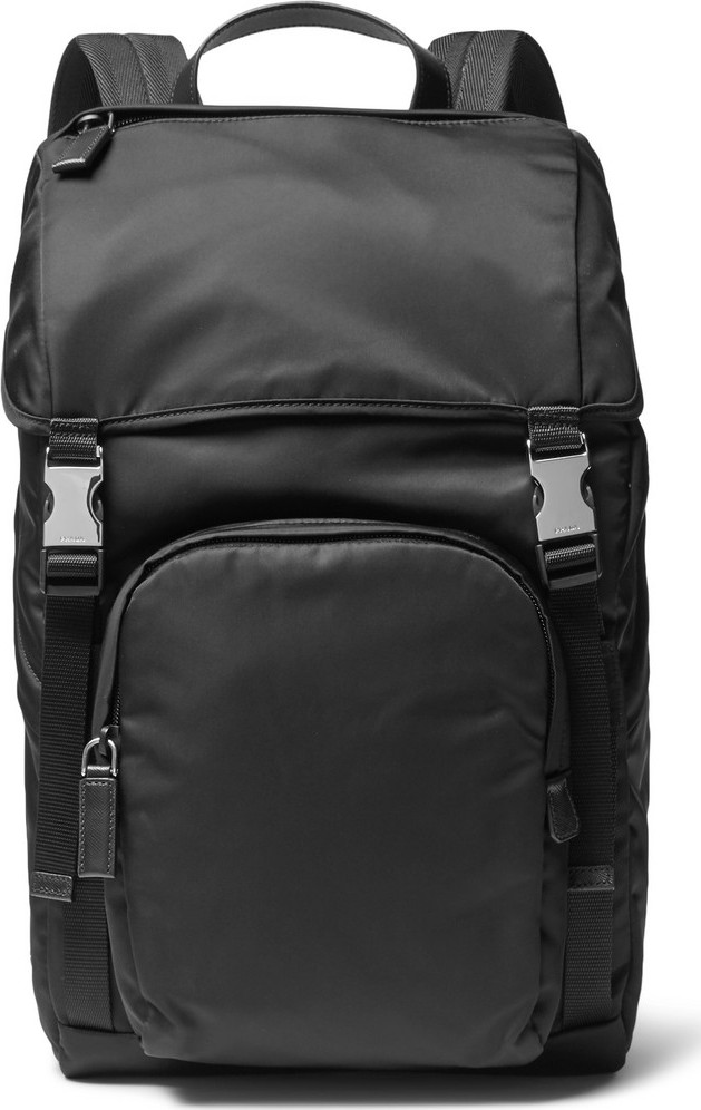 Prada Leather-Trimmed Nylon Backpack