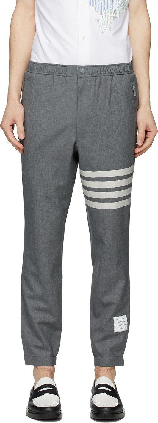 Thom Browne Grey 4-Bar Track Trousers