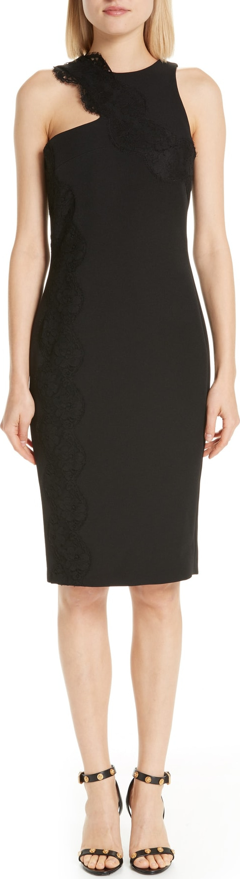 Versace Collection Lace Trim Cutout Sheath Dress