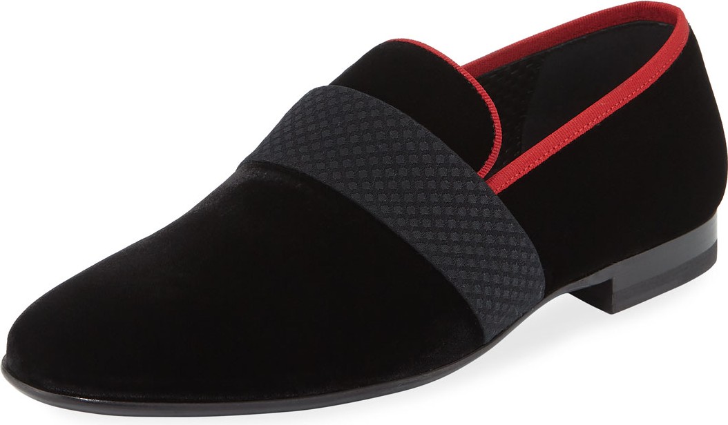 MAGNANNI Men's Velvet Formal Loafer Slipper