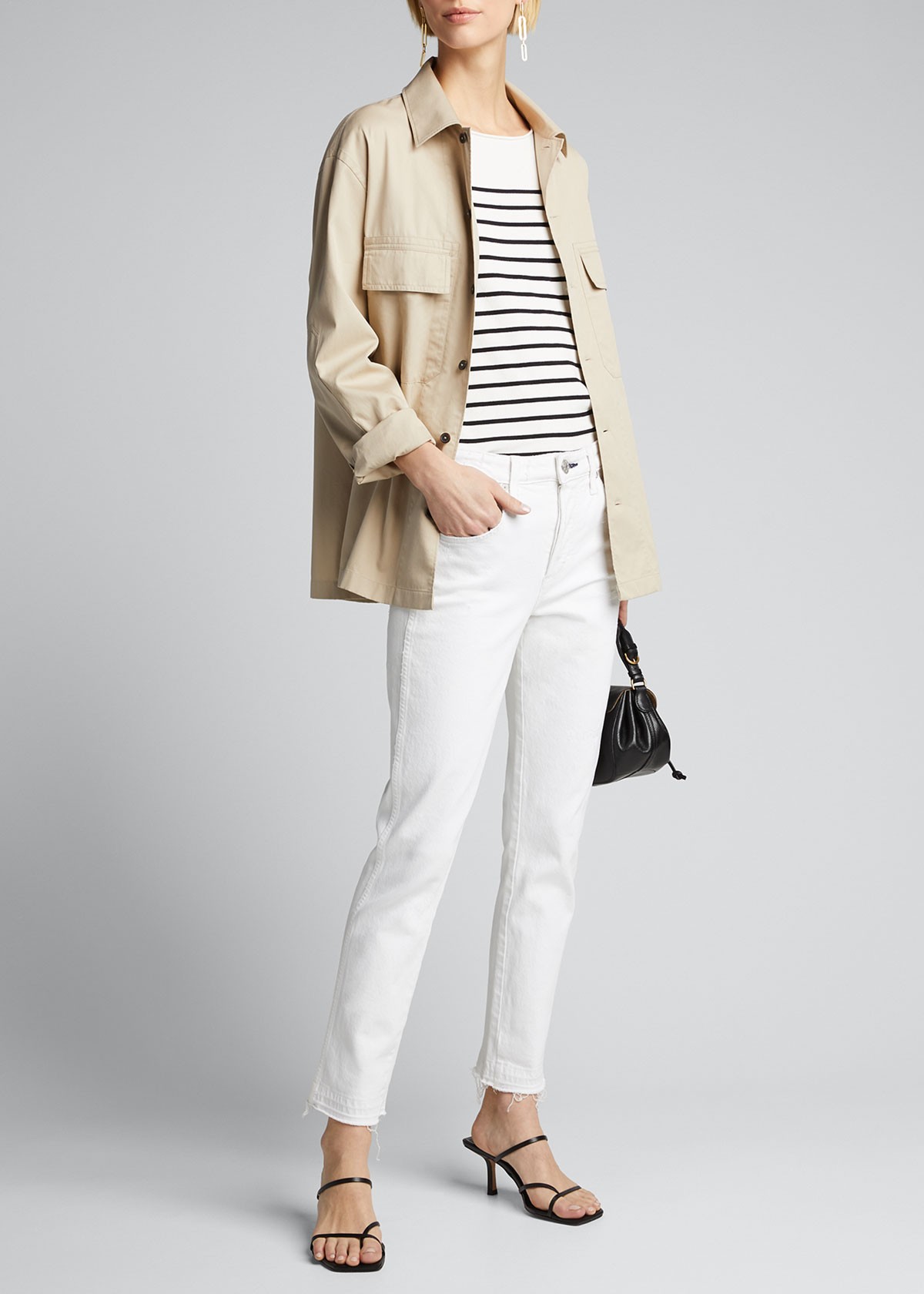 Lafayette 148 New York Striped Matte Crepe Bateau-Neck Sweater