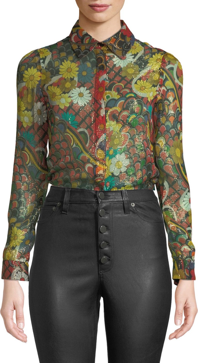 Alice + Olivia Willa Placket Top