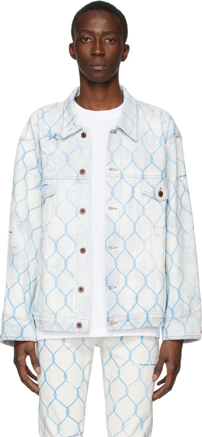 Off White Off-White & Blue Denim Fence Jacket