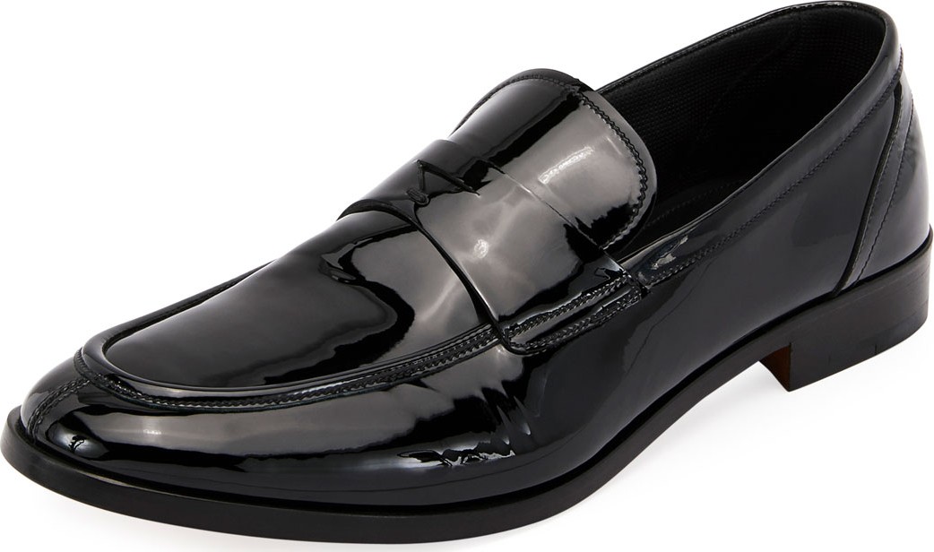 Giorgio Armani Formal Deconstructed Soft Patent Leather Loafer