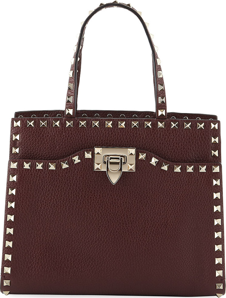 Valentino Rockstud Small Vitello Leather Tote Bag