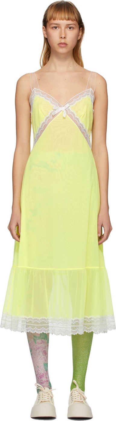 MARC JACOBS Yellow 'The Maxi Slip' Dress
