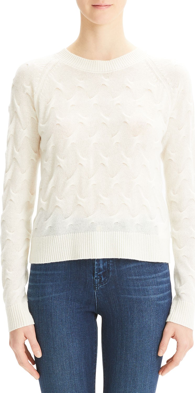 Theory Tucked Crewneck Cashmere Sweater