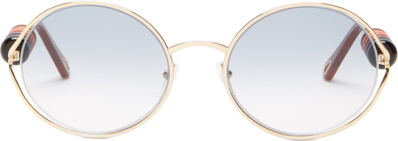 Chloe Dillie round-frame beaded metal sunglasses