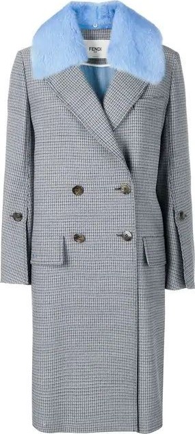 Fendi checked double breasted coat