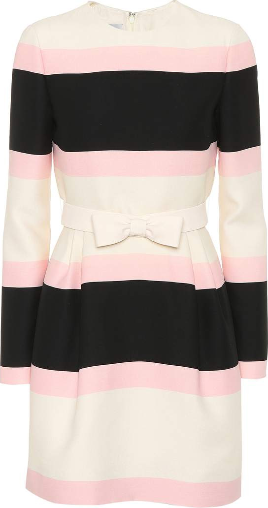 Valentino Wool and silk striped dress