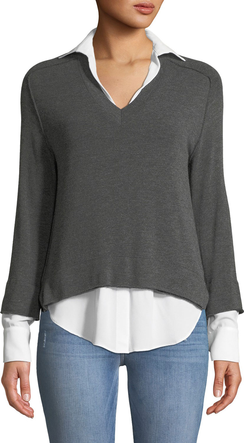 Bailey 44 Grand Duke Layered Sweater Twofer Top