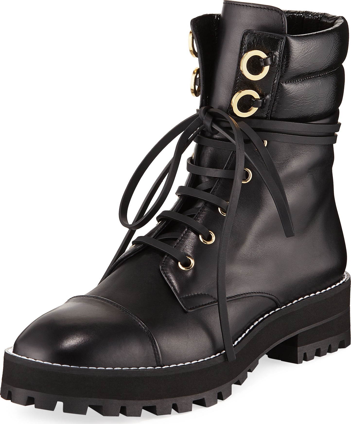 Stuart Weitzman Lexy Leather Combat Boot