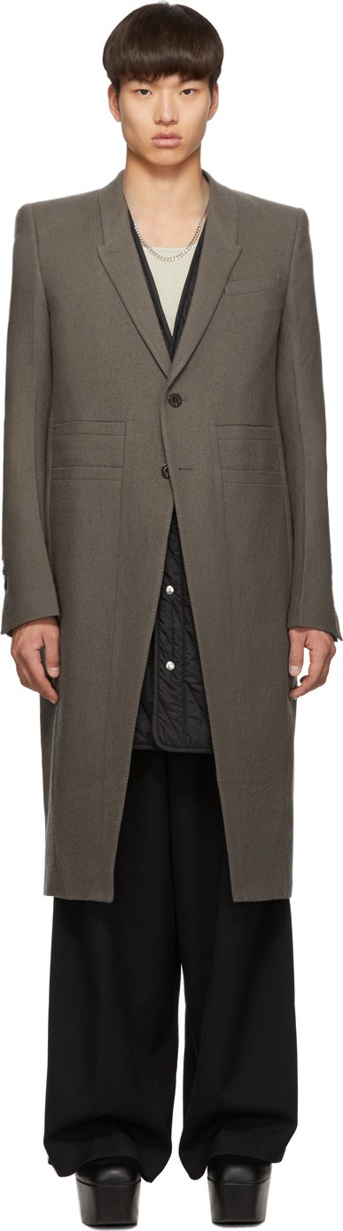 Rick Owens Taupe Oyster Overcoat
