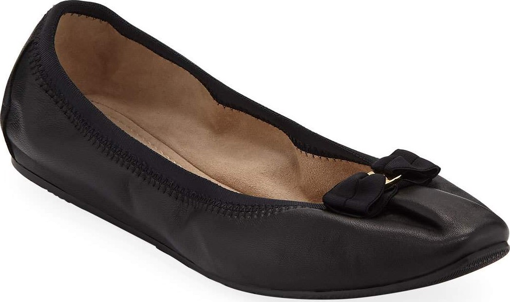 Salvatore Ferragamo My Joy Leather Slip-On Ballet Flats