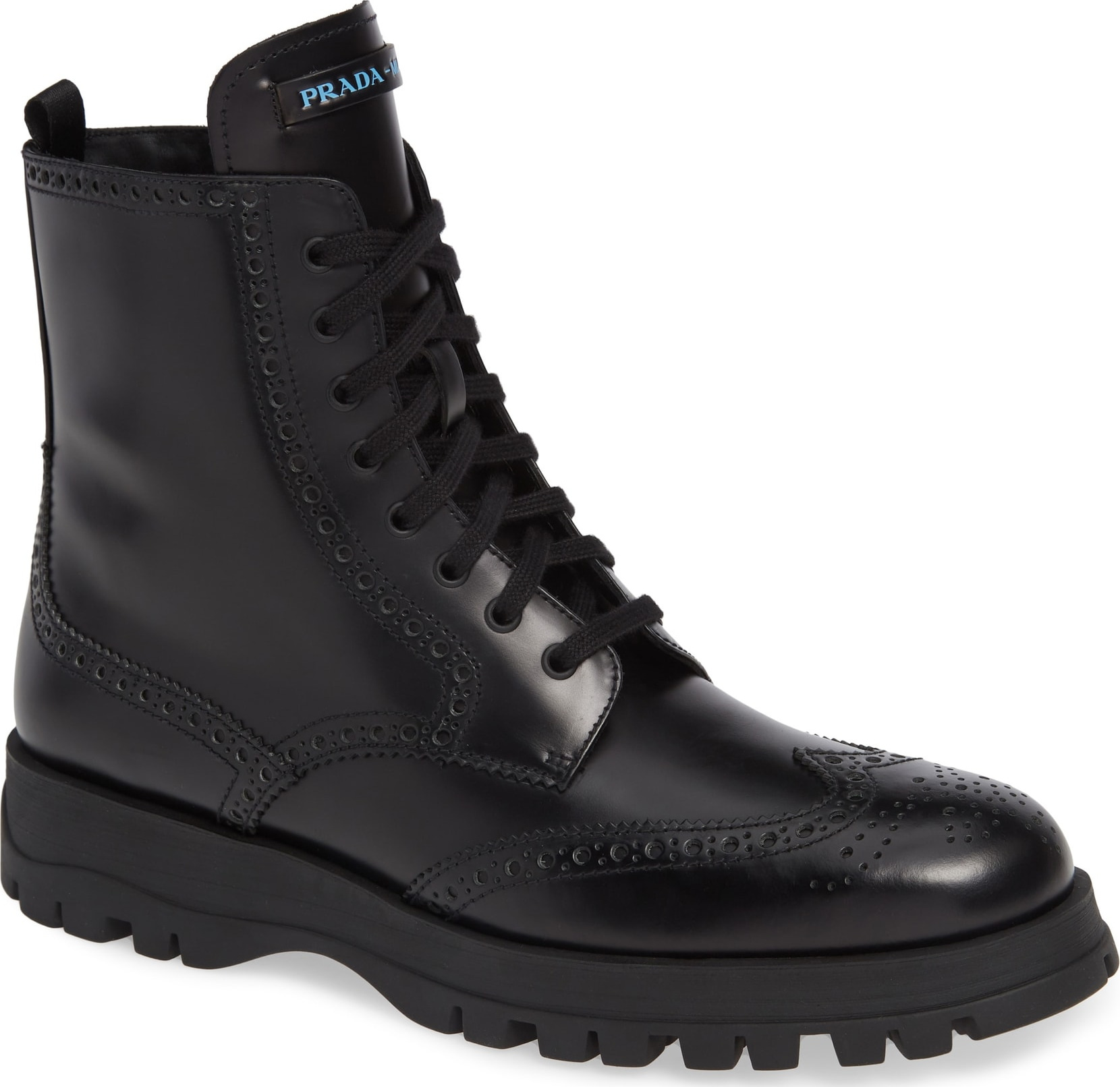Prada Lace-Up Combat Boot