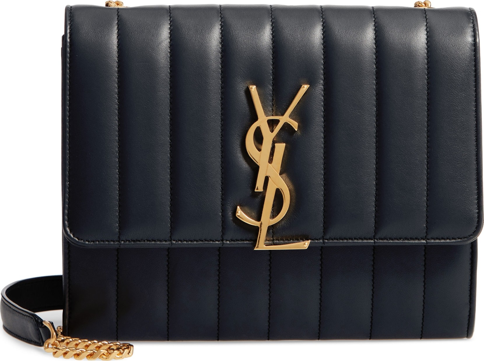 Saint Laurent Small Vicky Leather Wallet on a Chain