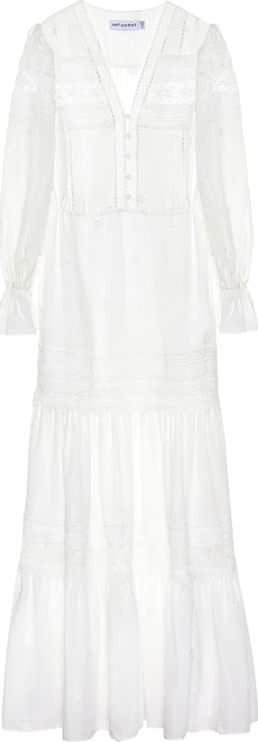 Self Portrait 3D Plumetis maxi dress