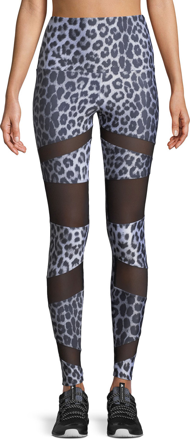 ONZIE Bondage Leopard-Print High-Rise Mesh Leggings ONZIE Bondage Leopard-Print High-Rise Mesh Leggings