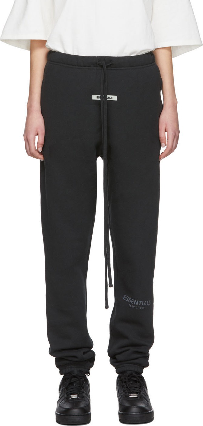 Essentials Black Fleece Lounge Pants