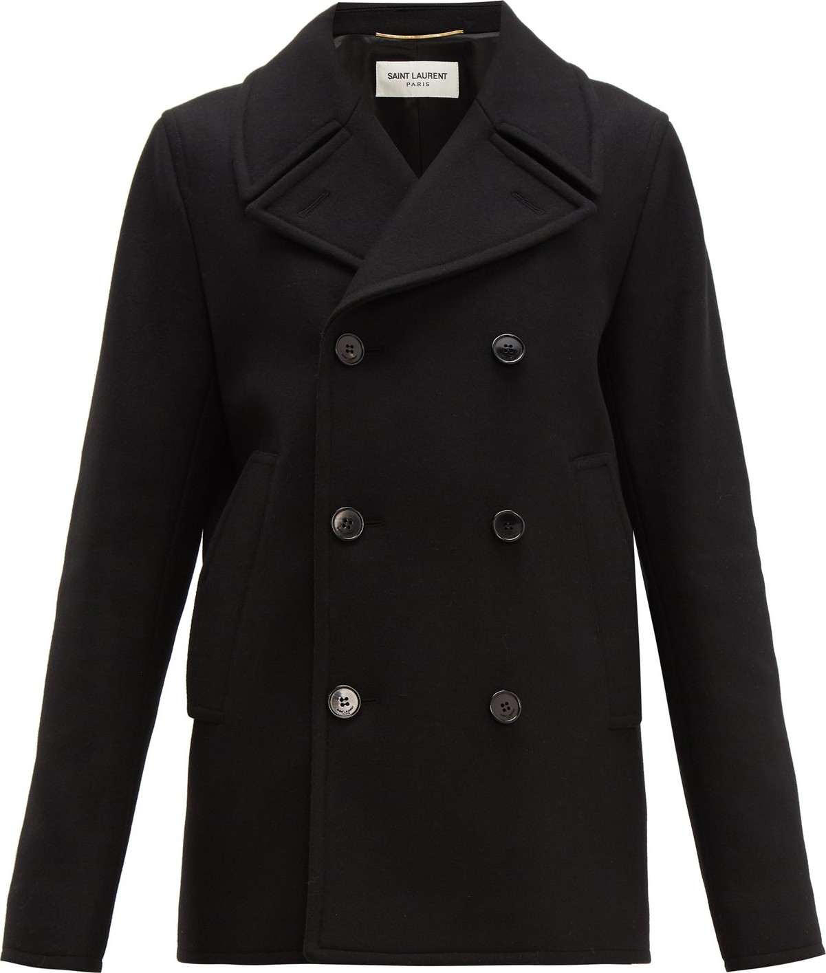 Saint Laurent Double-breasted felted-wool pea coat