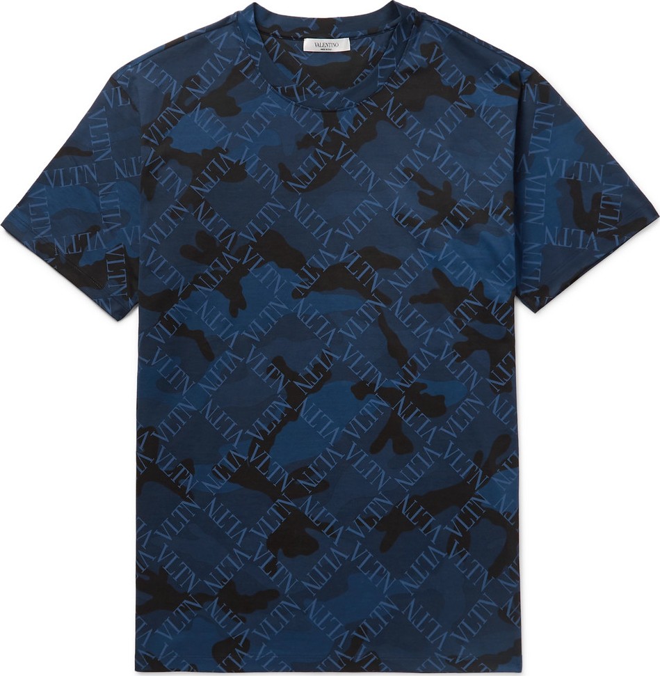 Valentino Slim-Fit Logo and Camouflage-Print Cotton-Jersey T-Shirt