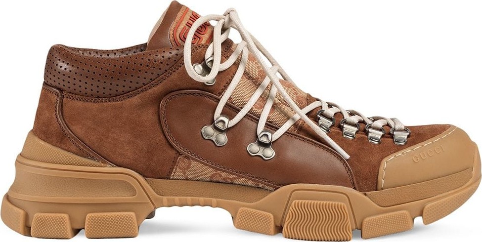 Gucci brown monogram flashtrek boots