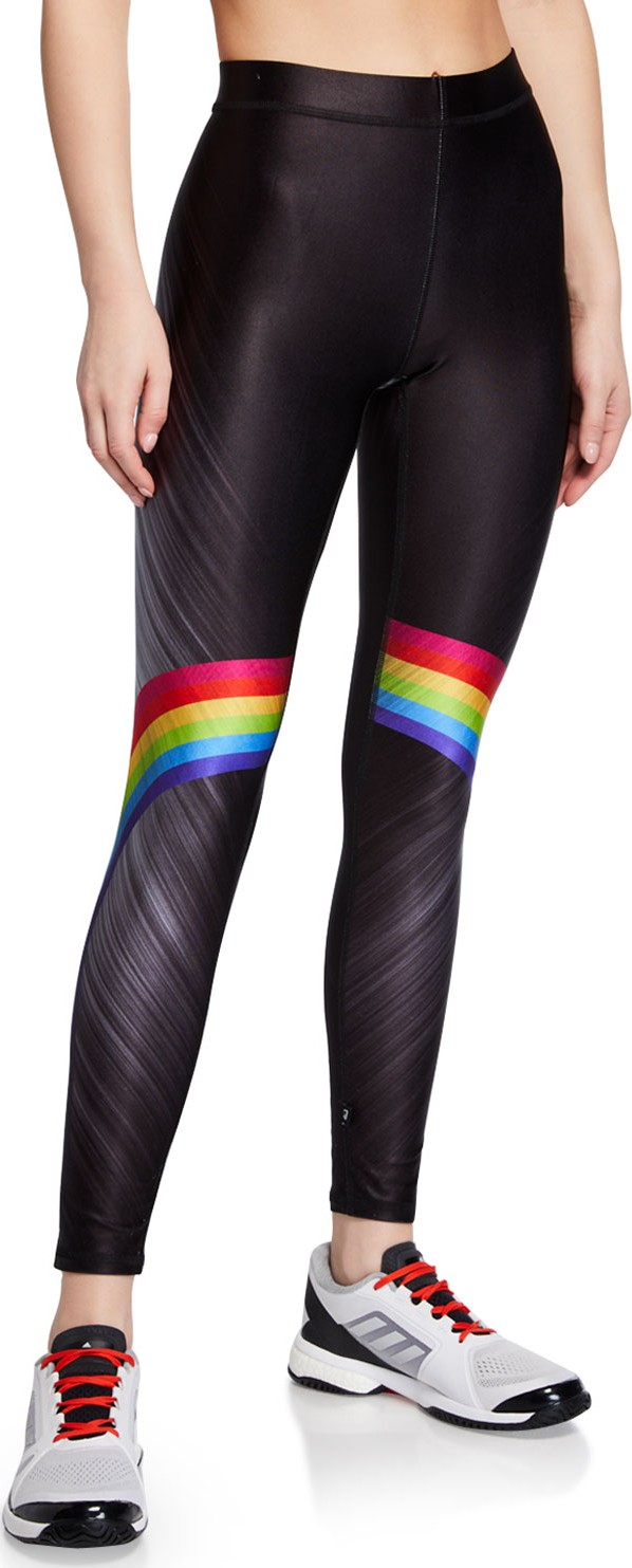 Terez Rainbow-Print High-Rise Performance Leggings