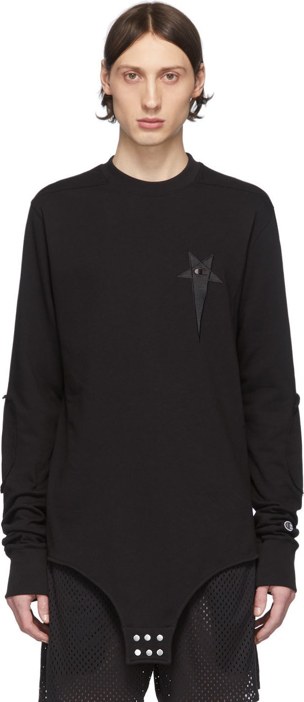 Rick Owens Black Champion Edition Long Sleeve T-Shirt
