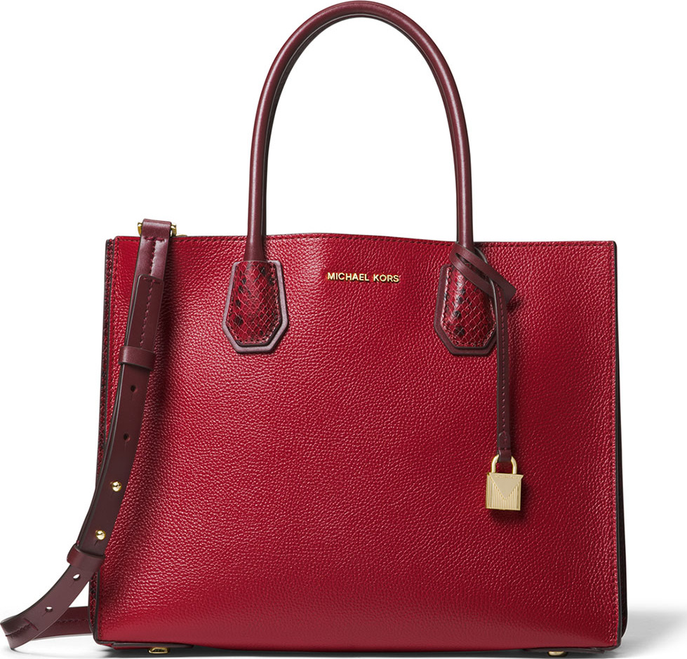 MICHAEL MICHAEL KORS Mercer Large Convertible Tote Bag, Maroon
