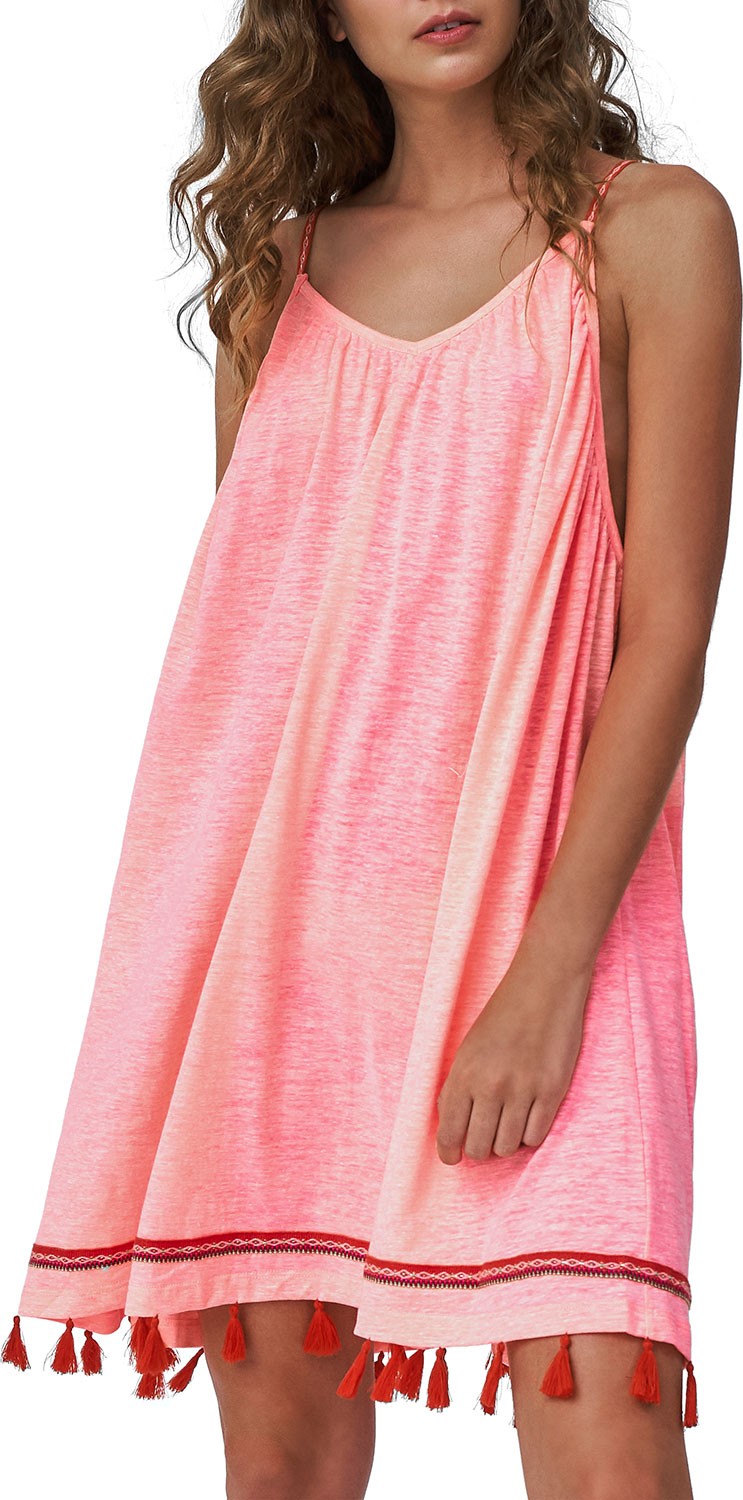 Pitusa Mallorca V-Neck Coverup Dress with Tassels